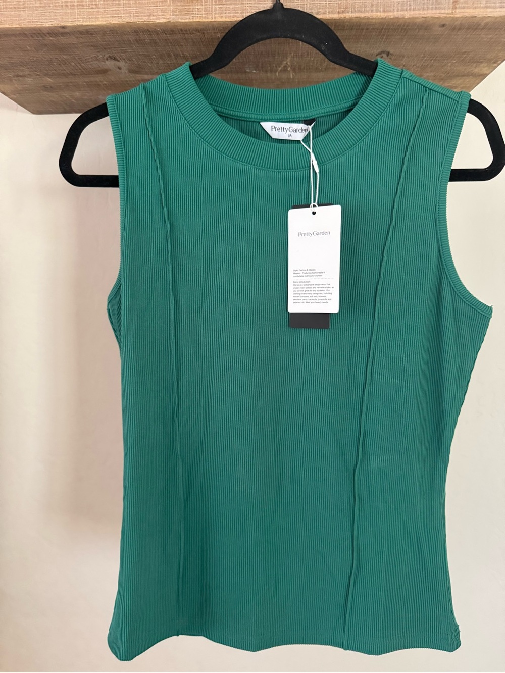 Pretty Garden Emerald Ribbed Tank Top